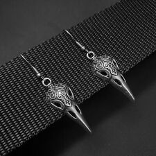 Women's Vintage Look Engraved Viking Raven Head Earring Set Jewellery Gift UK