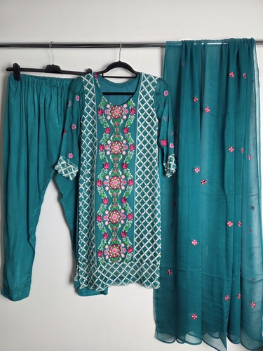 Fancy green piece salwar - 3,