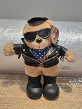 Vintage Biker Mates Harley Hells Angel Motorcycle Soft Plush Toy Teddy Bear