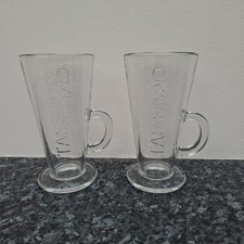 Tassimo Coffee Latte Glass Set of 2 Embossed 14.5 cm High - See Comments