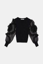 Zara Organza Sleeve Black