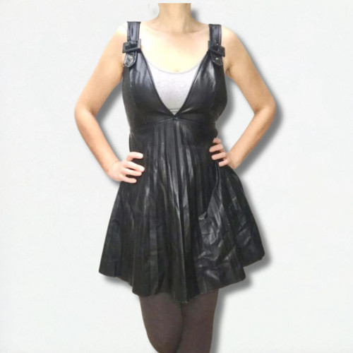 Black faux leather dress zara - faux,