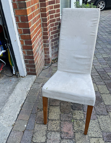 Beige upholstered high back - upholstered,