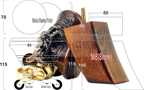 Wooden castor furniture - 2x,