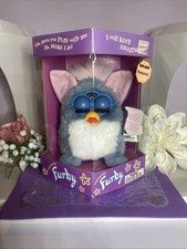 Vintage 1998 Furby Blue and White with Pink Ears. Sealed Never Opened Rare
