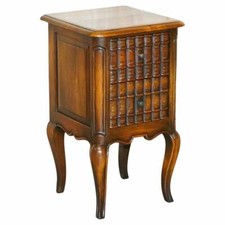 STUNNING FAUX BOOK FRONT SIDE END LAMP WINE TABLE WITH TWIN DRAWERS MUST SEE!