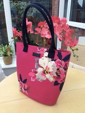 Joules Made for Boots Pink Cotton Floral Large Shoulder Tote Shopper Bag