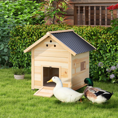 Wooden duck house poultry coop - house,