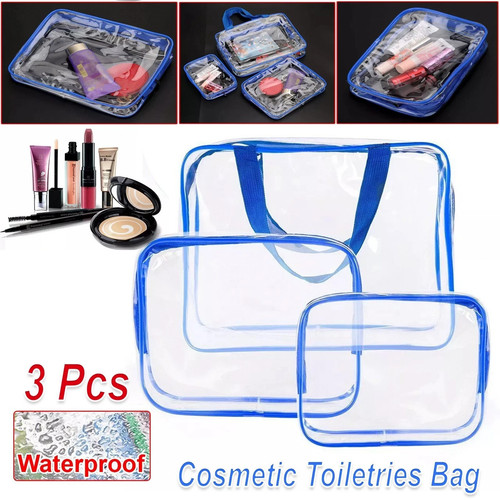 Clear travel toiletries - 3, x