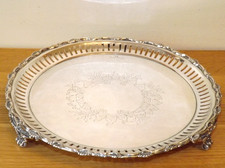 Antique Sheffield Plate Salver 26cm Diameter .