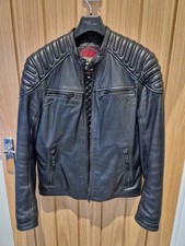 Superdry Premium Men’s Black Hero Leather Racer Jacket Medium RRP £199.99
