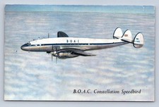 BOAC LOCKHEED CONSTELLATION VINTAGE AIRLINE ISSUE POSTCARD B.O.A.C SPEEDBIRD 1
