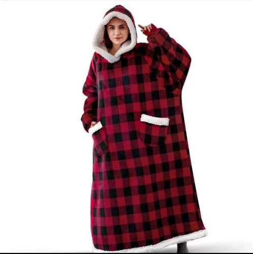 Plush red grid women - plush, women’s