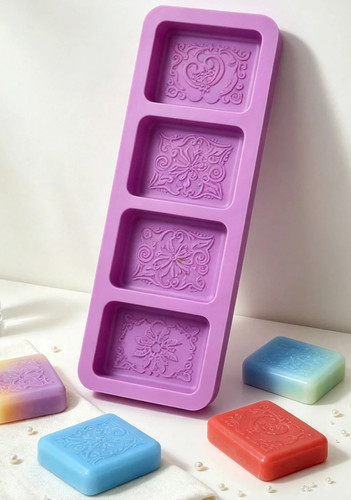 Cavity soap mould flower - 4,