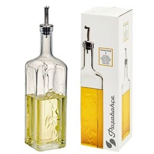 Pasabahce Homemade 1L Oil Vinegar Glass Condiment Bottle Designed Metal Pourer