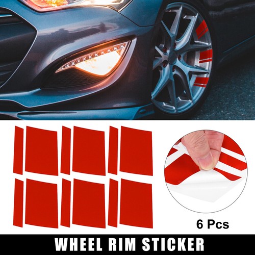 6pcs red reflective car wheel - red,