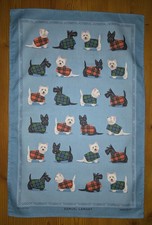 I love Scottie Terrier Dogs cotton tea towel by Samuel Lamont.