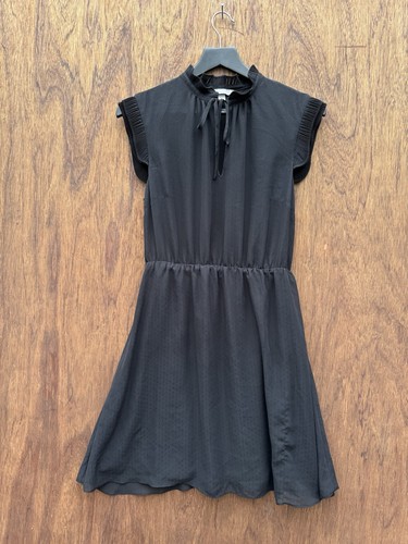 Black dobby chiffon skater - chiffon,