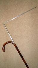 Edwardian Bamboo 17hh Horse Measuring Walking Stick - Hallmarked 1902 Silver