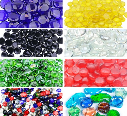 Round glass pebbles stones - glass,