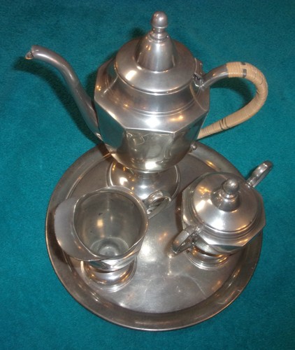 Vintage pewter tea set 5 - vintage,