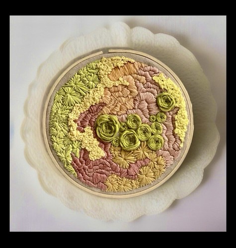 Colourful embroidered wall - , art