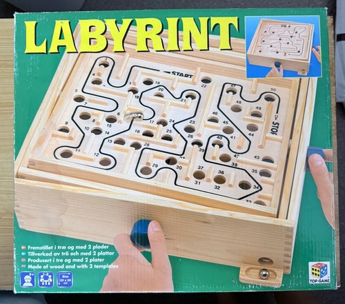 Vintage wooden labyrinth tilt - vintage,