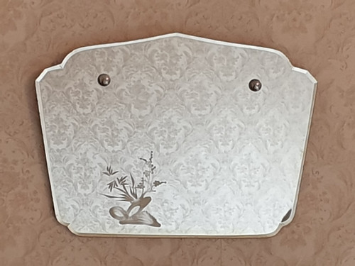 Vintage frameless mirror with - vintage,
