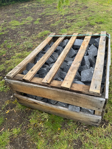 Black granite setts cobbles - setts,