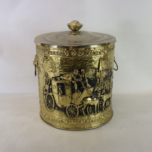 Vintage brass coal bucket - vintage,
