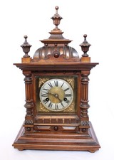 LG ANTIQUE GERMAN STRIKING 14 DAY STRIKING MANTEL CLOCK BY H.A.C, 18" H,