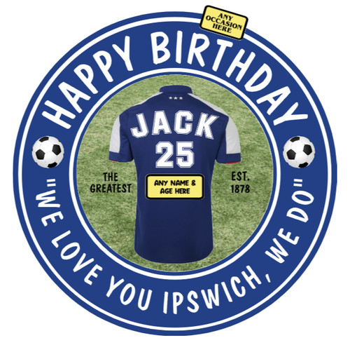 Ipswich themed edible football - ipswich,