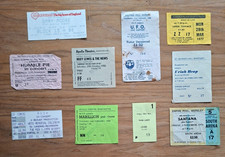 10x Rock Music Vintage Concert Ticket Collection, 1974-94.