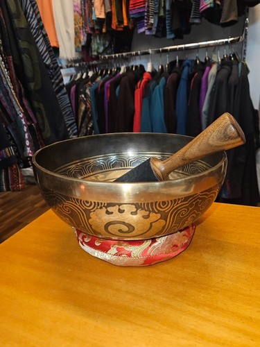 Tibetan bell engraved with - tibetan,