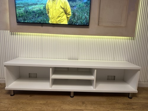 White ikea bench unit - tv,
