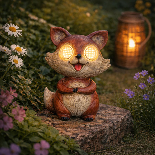 Solar fox garden - ornament, 26cm