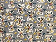 Rare 1940 - early 50s abstract vintage fabric mobile motif art large curtain