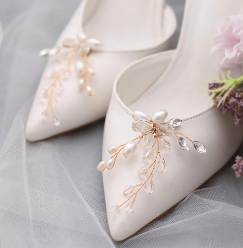 Wedding shoe clips bridal - shoe,