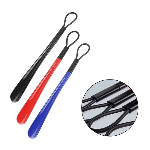 Long handled shoe horn - horn, plastic