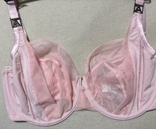 M&S AUTOGRAPH CAGED MESH & SATIN UNDERWIRED BALCONY BRA IN PINK Size  30G