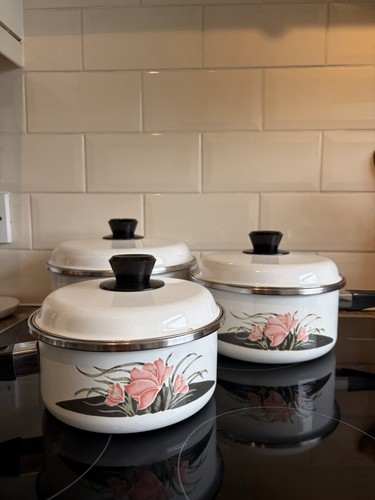 Vintage retro set enamel - vintage,