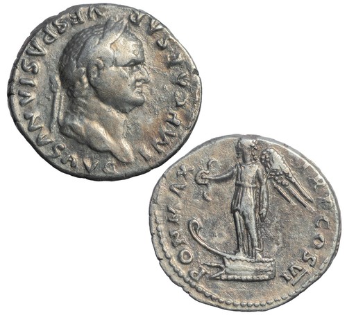 Roman silver denarius - , of