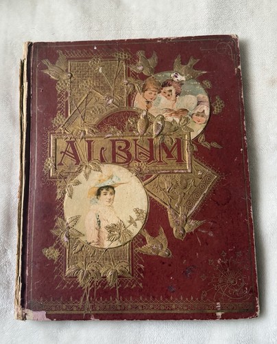 Antique scrapbook album filled - scrapbook,