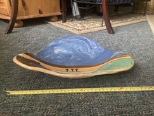  VINTAGE HEAVY HAND THROWN STUDIO ART POTTERY ORB CHARGER/BOWL BY ANNE SHELLY 