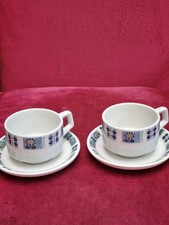 vintage grindley bute blue cups & saucers (2)