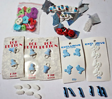 82 VINTAGE RETRO BABY CHILD BUTTONS PENGUIN BEAR SHEEP ELEPHANT DUCK ALPHABET