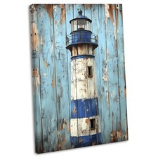 Lighthouse Canvas Wall Art Print Coastal Seaside Painting Nautical Picture