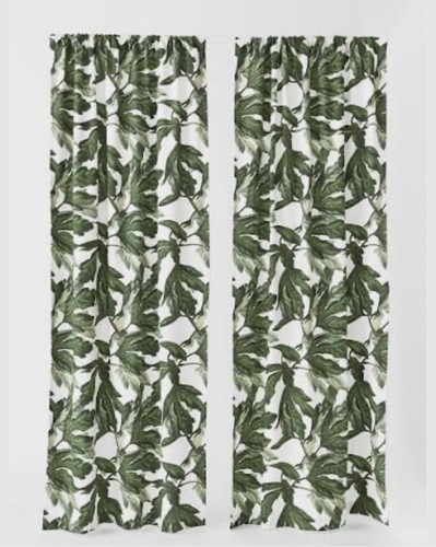 White linen effect curtain - h&m,