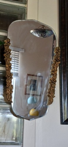 Art deco barbola wall mirror - deco,