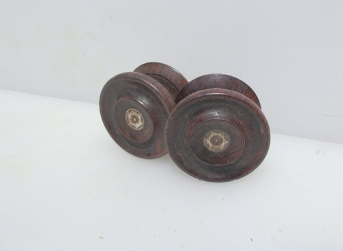 Antique wooden dresser knobs - wooden,
